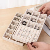 Velvet Jewelry Display Tray Case Stackable Storage Holder Box