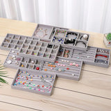 Velvet Jewelry Display Tray Case Stackable Storage Holder Box