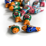 5 Hand Painted Fish Flower Ceramic Beads for DIY Jewelry Making