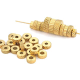 20pcs Stainless Steel Texture Spacer Beads For Bracelet Making DIY