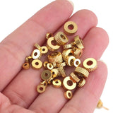 20pcs Stainless Steel Texture Spacer Beads For Bracelet Making DIY