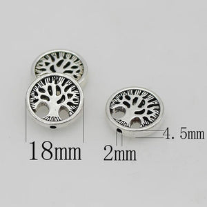 10pcs Antique Silver Life Tree Round Beads 18mm DIY Jewelry Accessories