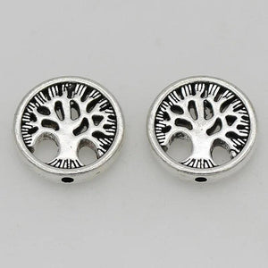 10pcs Antique Silver Life Tree Round Beads 18mm DIY Jewelry Accessories