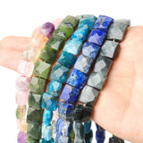 AAA Faceted Natural Stone Bead Amazonite Citrine Apatite Cube 10x5mm