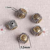 5pcs Nepalese Tibetan Silver/Gold Metal Beads For Jewelry Making