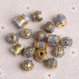 5pcs Nepalese Tibetan Silver/Gold Metal Beads For Jewelry Making