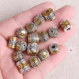 5pcs Nepalese Tibetan Silver/Gold Metal Beads For Jewelry Making