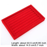 Velvet Suede Jewelry Display Tray Ring Earring Organizer Rack