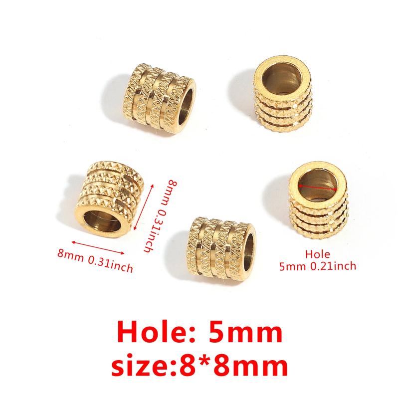 10Pcs Stainless Steel Gear Spacer Beads 5mm 6mm Square Loose Beads