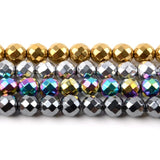 Plated Silver Hematite Stone Spacer Beads for Jewelry Making