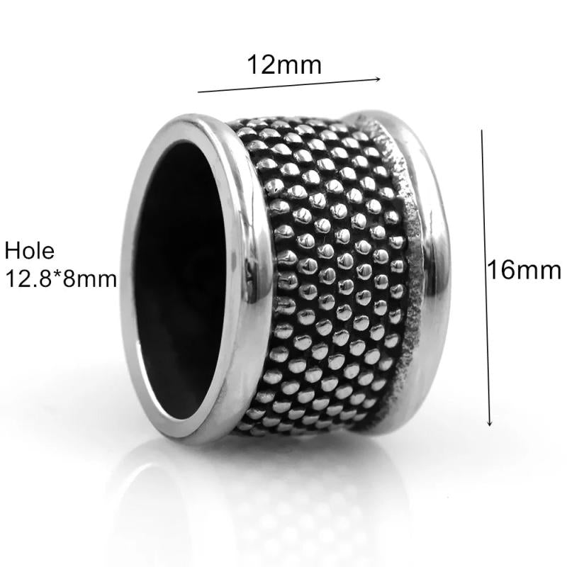 2PCS Stainless Steel Spacer Beads for Men Bracelet DIY Jewelry Making