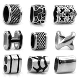 2PCS Stainless Steel Spacer Beads for Men Bracelet DIY Jewelry Making