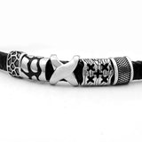2PCS Stainless Steel Spacer Beads for Men Bracelet DIY Jewelry Making