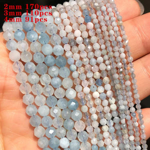 44 Natural Aquamarines Beads for Jewelry DIY Making