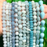 44 Natural Aquamarines Beads for Jewelry DIY Making