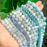 44 Natural Aquamarines Beads for Jewelry DIY Making