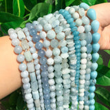44 Natural Aquamarines Beads for Jewelry DIY Making