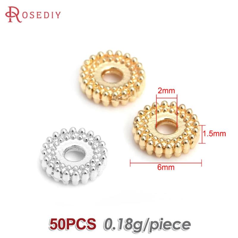 18K Brass Lantern Round Worm Cube Flower Weave Spacer Beads
