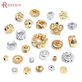 18K Brass Lantern Round Worm Cube Flower Weave Spacer Beads