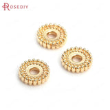 18K Brass Lantern Round Worm Cube Flower Weave Spacer Beads