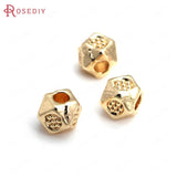18K Brass Lantern Round Worm Cube Flower Weave Spacer Beads