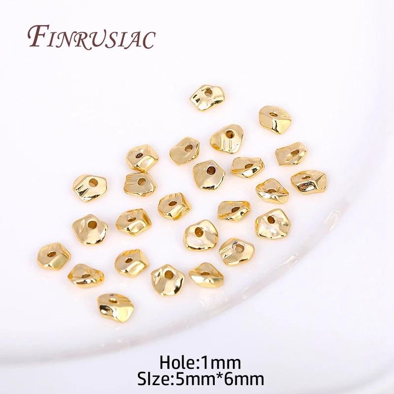 2 Sizes 18K Plated Spacer Beads for Bracelets DIY Jewelry Making