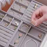Velvet Jewelry Box Display Tray Drawer Storage Holder for Ring Earrings Necklace