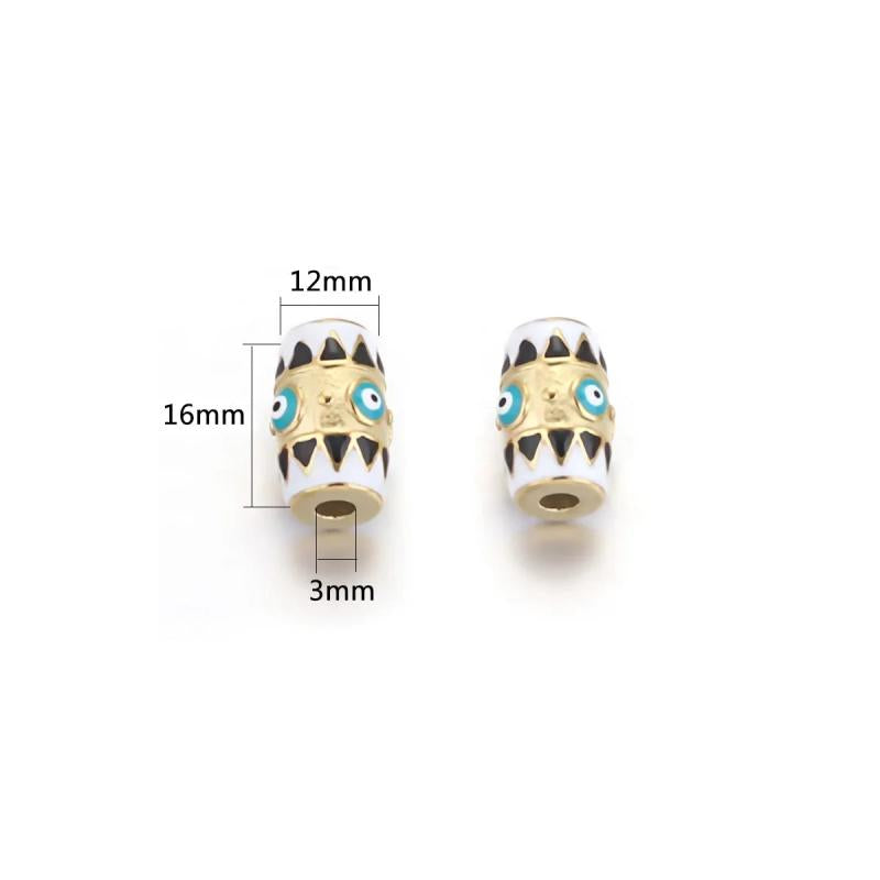 2pcs Stainless Steel Evil Eye Beads Charm for DIY Jewelry