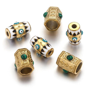 2pcs Stainless Steel Evil Eye Beads Charm for DIY Jewelry