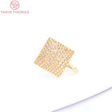 10PCS 7.5MM 24K Brass Square Stud Earrings DIY Jewelry Findings