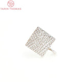 10PCS 7.5MM 24K Brass Square Stud Earrings DIY Jewelry Findings