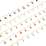 18K Plated Glass Teardrop Chain for DIY Necklace Making