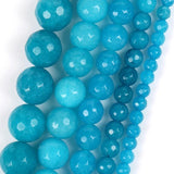 Faceted Jades Chalcedony Round Beads 4-12mm