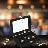Leather Double Layer Jewelry Box Travel Case Bag