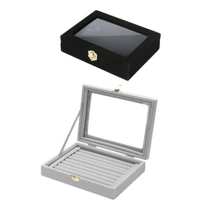 Leather Double Layer Jewelry Box Travel Case Bag