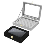 Leather Double Layer Jewelry Box Travel Case Bag
