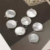 2pcs 15mm Copper Clad 14K Round Shell Pendant DIY Jewelry Hair Ornament