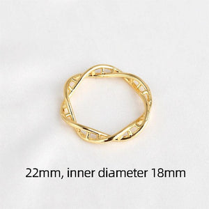 3pc 14K Clad Double Spiral Closed Ring Pendant Jewelry DIY Materials