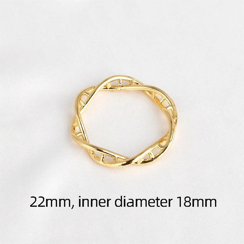 3pc 14K Clad Double Spiral Closed Ring Pendant Jewelry DIY Materials
