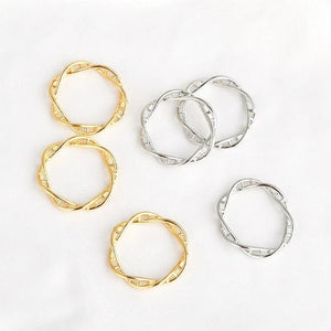 3pc 14K Clad Double Spiral Closed Ring Pendant Jewelry DIY Materials