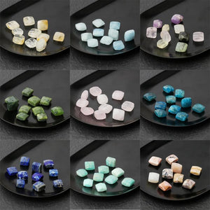 10pcs AAA Faceted Square Bead Natural Stone Amazonite Citrine Apatite Amethyst
