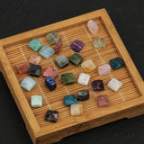10pcs AAA Faceted Square Bead Natural Stone Amazonite Citrine Apatite Amethyst