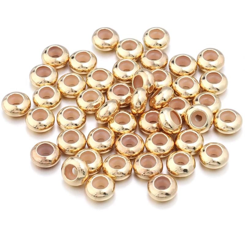 20pcs 4-10mm Copper Beads DIY Bracelet Necklace Large Hole Beads