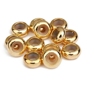 20pcs 4-10mm Copper Beads DIY Bracelet Necklace Large Hole Beads