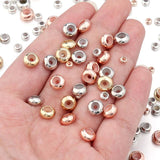 20pcs 4-10mm Copper Beads DIY Bracelet Necklace Large Hole Beads