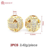 18K Brass Zircon Cylinder Spacer Beads Bracelets DIY Jewelry Making