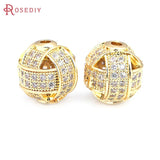 18K Brass Zircon Cylinder Spacer Beads Bracelets DIY Jewelry Making