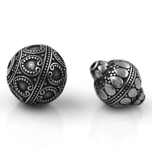 Vintage Stainless Steel Big Ball Beads DIY Charms for Jewelry Making