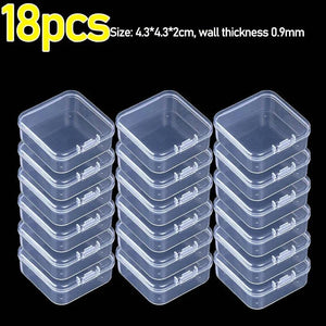 Mini Flip Cover Storage Box Transparent Square Plastic Boxes