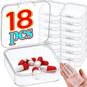 Mini Flip Cover Storage Box Transparent Square Plastic Boxes